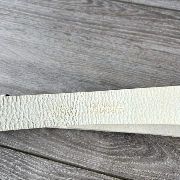 Vintage White Italian Leather Belt Made in Canada main image 7